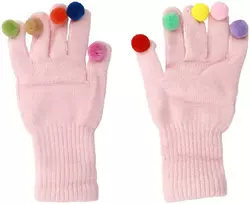 Topt Pirštinės telefonams with pom poms Rožinis
