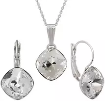 Diamond Sky Jewelry Komplektas "Akinantis spindesys IV (Crystal)" su Swarovski kristalais