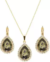 Diamond Sky Jewelry Papuošalų rinkinys moterims DiamondSky „Celestial Drop (Gold Patina)“ su Swarovski kristalais