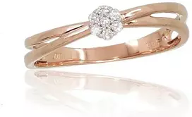 Auksinis žiedas su deimantais Diamond Sky "Grace V" iš raudono, 585 prabos aukso