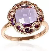 Auksinis žiedas su deimantais moterims Diamond Sky „Henry“ iš 585 raudono aukso