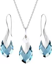 Diamond Sky Jewelry Sidabrinis papuošalų rinkinys moterims DiamondSky „Baroque II (Aquamarine Light Chrome)“ su Swarovski kristalais