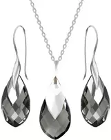 Diamond Sky Jewelry Sidabrinis papuošalų rinkinys moterims DiamondSky „Baroque II (Juodas Diamond Light Chrome)“ su Swarovski kristalais