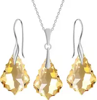 Diamond Sky Jewelry Sidabrinis papuošalų rinkinys moterims DiamondSky „Baroque IV (Golden Shadow)“ su Swarovski kristalais