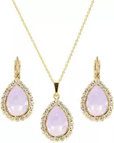 Diamond Sky Jewelry Papuošalų rinkinys moterims DiamondSky „Celestial Drop (Rose Vanduo Opal)“ su Swarovski kristalais