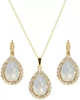 Diamond Sky Jewelry Papuošalų rinkinys moterims DiamondSky „Celestial Drop (Baltas Opal)“ su Swarovski kristalais
