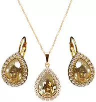 Diamond Sky Jewelry Papuošalų rinkinys moterims DiamondSky „Celestial Drop (Golden Shadow)“ su Swarovski kristalais