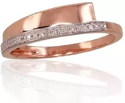 Auksinis žiedas su deimantais Diamond Sky "Hestia II" iš raudono, 585 prabos aukso