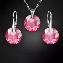 Diamond Sky Jewelry Sidabrinis papuošalų rinkinys moterims DiamondSky „Marianne (Rose)“ su Swarovski kristalais