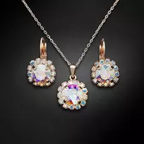 Diamond Sky Jewelry Papuošalų rinkinys moterims DiamondSky "Glory II (Aurore Boreale)" su Swarovski kristalais