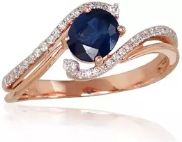 Auksinis žiedas su deimantais Diamond Sky "Comet XI" iš raudono, 585 prabos aukso