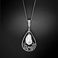 Diamond Sky Jewelry Kaklo papuošalas moterims DiamondSky "Baroque Drop" su Swarovski kristalais