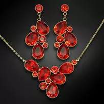 Diamond Sky Jewelry Papuošalų rinkinys moterims DiamondSky "Fillory Magic (Light Siam)" su Preciosa kristalais
