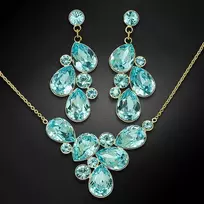 Diamond Sky Jewelry Papuošalų rinkinys moterims DiamondSky "Fillory Magic (Aqua Bohemica)" su Preciosa kristalais