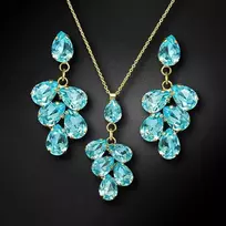 Diamond Sky Jewelry Papuošalų rinkinys moterims DiamondSky "Amber II (Aqua Bohemica)" su Preciosa kristalais