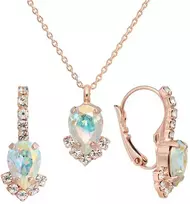 Diamond Sky Jewelry Papuošalų rinkinys moterims DiamondSky "Leonora II (Aurora Borealis)" su Preciosa kristalais