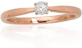 Auksinis žiedas su deimantais Diamond Sky "Solitaire IX" iš raudono, 585 prabos aukso