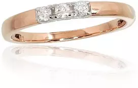 Auksinis žiedas su deimantais Diamond Sky "Tokyo L" iš raudono, 585 prabos aukso