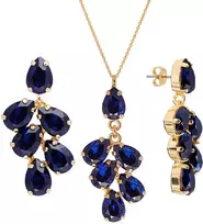 Diamond Sky Jewelry Papuošalų rinkinys moterims DiamondSky "Amber II (Dark Indigo)" su Preciosa kristalais