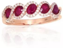 Auksinis žiedas su deimantais Diamond Sky "Athena" iš raudono, 585 prabos aukso