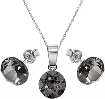 Diamond Sky Jewelry Sidabrinis papuošalų rinkinys moterims DiamondSky „Classic (Sidabrinis Night)“ su Swarovski kristalais