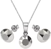Diamond Sky Jewelry Sidabrinis papuošalų rinkinys moterims DiamondSky „Classic (Light Chrome)“ su Swarovski kristalais