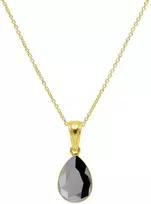 Diamond Sky Jewelry Sidabrinis kaklo papuošalas moterims Diamond Sky "Crystal Drop (Jet Hematite)" su Preciosa kristalais