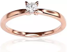 Auksinis žiedas su deimantais Diamond Sky "Solitaire VIII" iš raudono, 585 prabos aukso