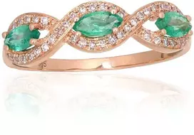 Auksinis žiedas su deimantais Diamond Sky "Athena X" iš raudono, 585 prabos aukso