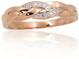 Auksinis žiedas su deimantais moterims Diamond Sky "Golden Wave VII"