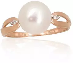 Auksinis žiedas su deimantais Diamond Sky "Galos" iš raudono, 585 prabos aukso