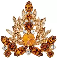 Diamond Sky Jewelry Segė moterims DiamondSky "Crystal Branch II (Light Amber / Topaz / Golden Shadow)" su Swarovski kristalais