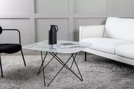 Venture Design Kavos staliukas, Tristar sofa stalas, 80x80x50 cm, Juodas/Baltas