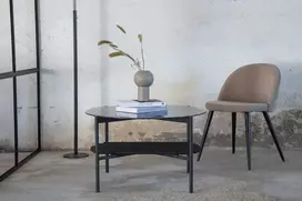 Venture Design Kavos stalas, Von Staf apvalus sofa stalas, 80x48 cm, Juodas