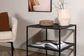 Venture Design Šoninis stalas, „Netz“, 60x55x55 cm, juodas