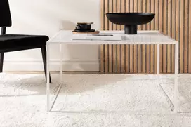 Venture Design Kavos staliukas, "Netz" sofa, 80x80 cm, Balta