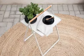 Venture Design Šoninis stalas, Clarin, 42,5x42,5 cm, Bežis