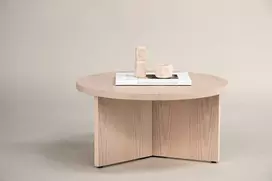 Venture Design Stalas, didelė sofa Saltö, ø85 cm, balintas