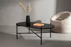 Venture Design Sofos stalas, Pueblo, 120x60 cm, Juodas