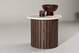 Venture Design Šoninis stalas, Visingsö, ⌀52 cm, Beždžio spalva