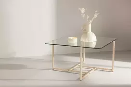 Venture Design Sofos stalas, hibridinis, 80x80 cm, skaidrus