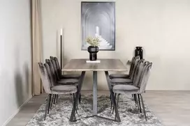 Venture Design Valgomasis stalas, Marina, 180x90 cm, Juoda / Pilka ąžuolo