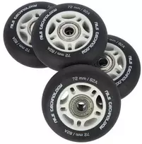 PU 72x24 82A MATTE Juodas (4 vnt.) + ABEC-9 (8 vnt.) NILS EXTREME SET