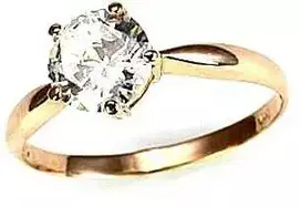 Auksinis žiedas Diamond Sky "Solitaire XIV" iš raudono, 585 prabos aukso