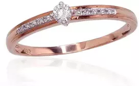 Auksinis žiedas su deimantais Diamond Sky "Classic Gold" iš raudono, 585 prabos aukso