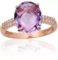 Auksinis žiedas Diamond Sky "Royal Amethyst IV" iš raudono, 585 prabos aukso