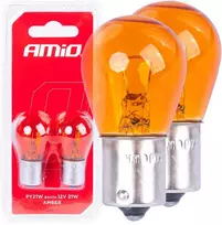 Halogeninės lemputės py21w ba15s 12v oranžinės 2vnt. blisterinėje pakuotėje amio-04354/03352