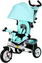 HOMCOM 6-in-1 triratukas su stūmimo strypu, vaikiškas triratukas su nuimamu stogeliu nuo saulės, pagalvėle, balansinis dviratukas su 5 taškų saugos diržais, krepšeliu, puodelio laikikliu, skirtas 1-5 metų vaikams, žalias