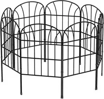 Outsunny Metalinė dekoratyvi sodo tvorelė 93x150 cm