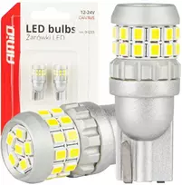 LED lemputės canbus t10 w5w 30smd 2016 baltas 12v 24v amio-04233